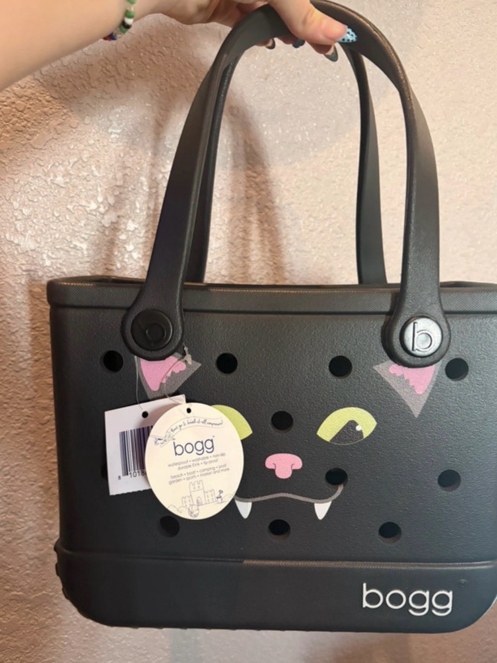 Bogg Bag Women's Black Cat Face Tote by Bogg small to medium